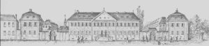 Ansicht des Zuchthauses von Ludwigsburg, wie es von der gegenüberliegenden Straße aus im 19. Jahrhundert zu betrachten war